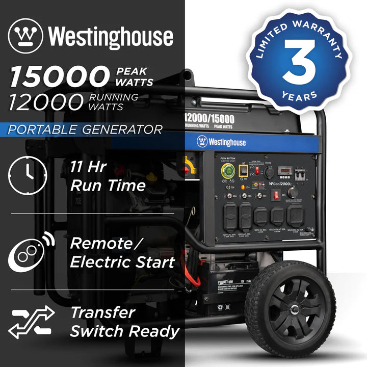 Chargez l&#39;image dans la visionneuse de la galerie, Westinghouse WGen12000c - Génératrice à onduleur avec capteur de CO²
